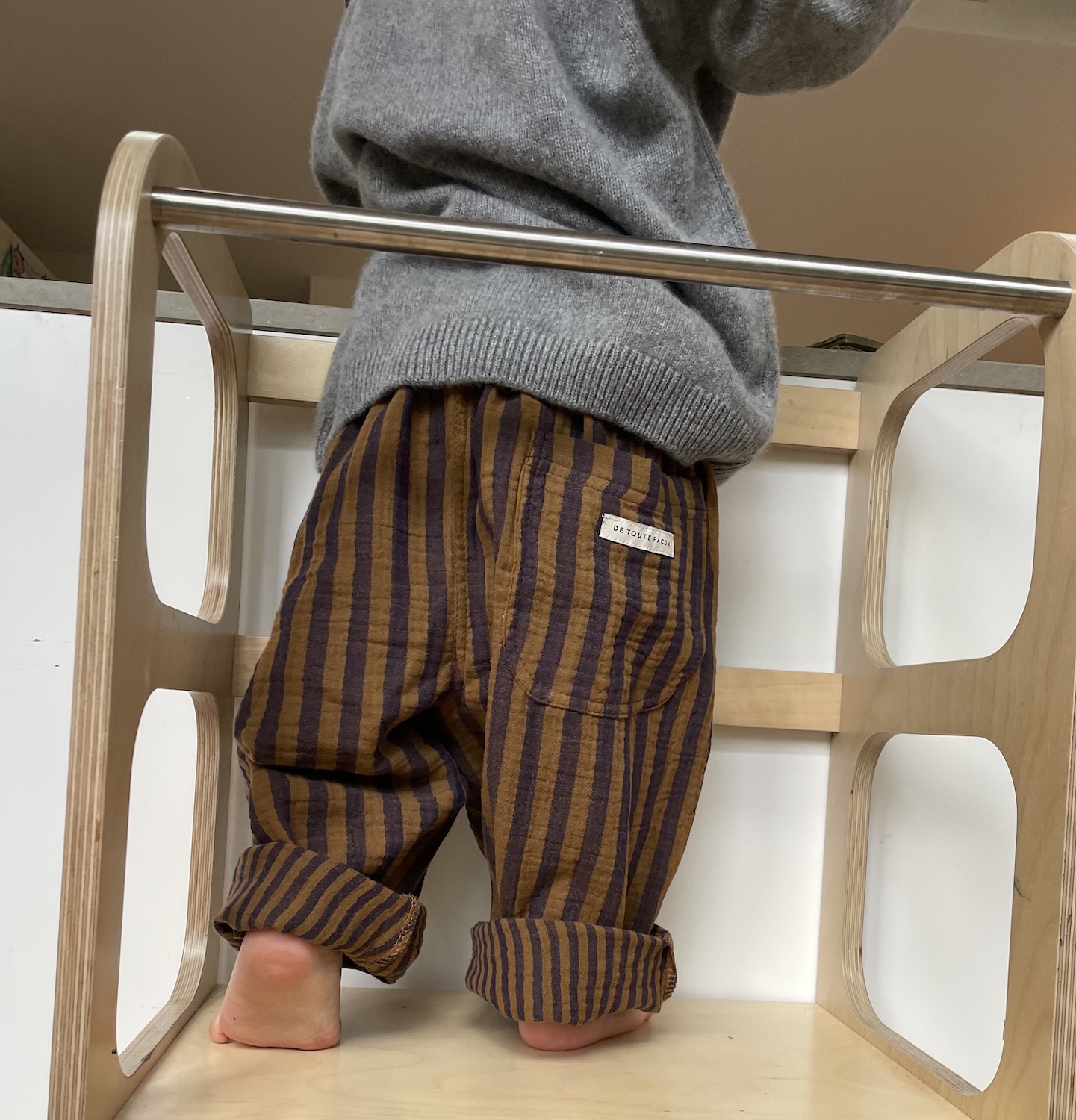 Barrel Trouser Toffee Stripe
