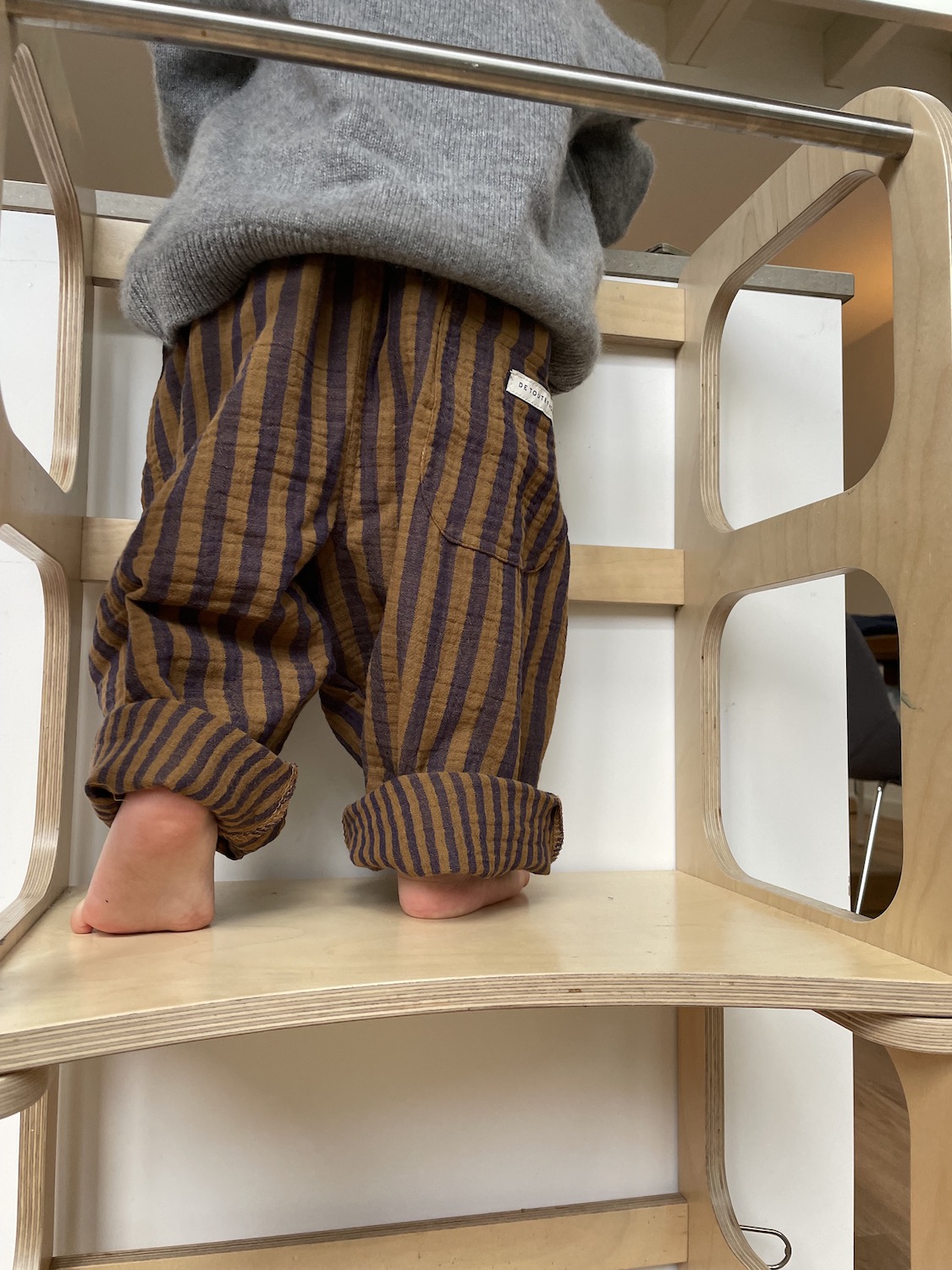 Barrel Trouser Toffee Stripe - Image 2